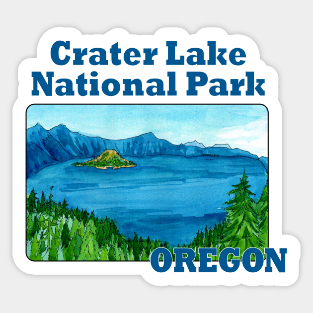 Crater Lake National Park Oregon In Mono Line Design For Badge T Shirt Sticker Illustration | Premium Vector - Foto 5